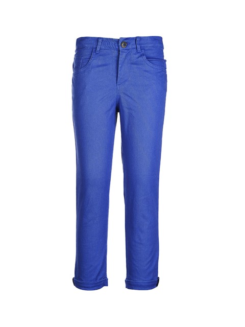 

One Friday Boys Blue Regular Fit Solid Regular Trousers