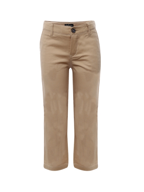 

One Friday Boys Beige Regular Fit Self Design Regular Trousers