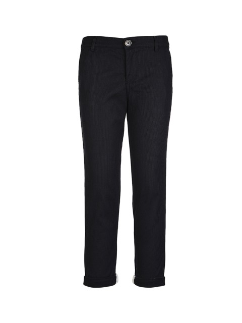 

One Friday Boys Black Regular Fit Self Design Regular Trousers
