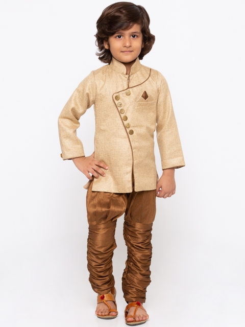 

JBN Creation Boys Solid Sherwani, Beige