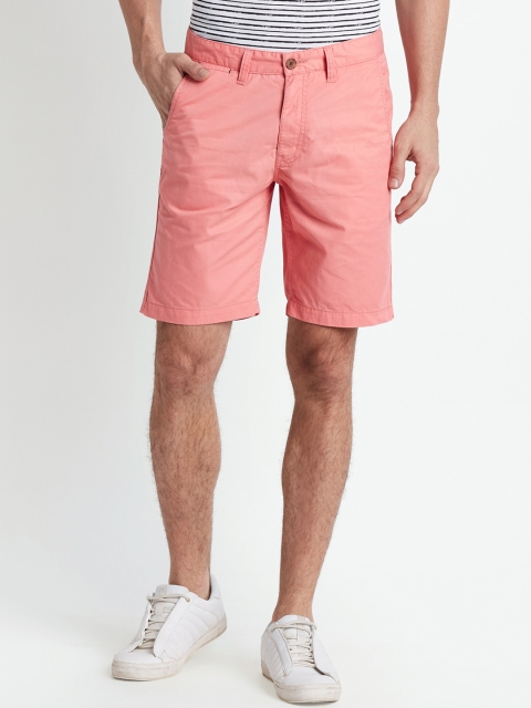

Urban Ranger by pantaloons Men Coral Solid Slim Fit Regular Shorts