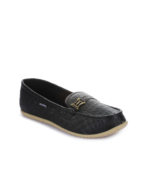 

Gliders Women Black Textured Loafers