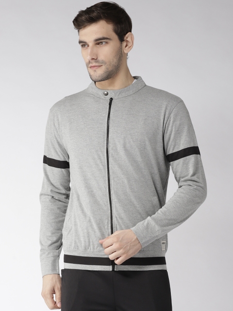

Hubberholme Men Grey Melange Solid Sporty Jacket