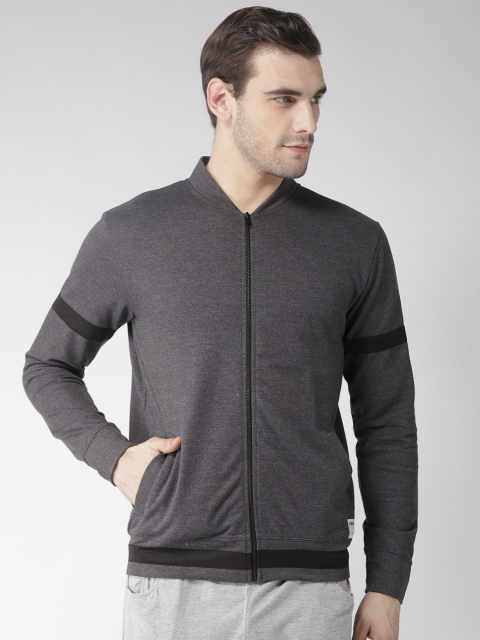 

Hubberholme Men Charcoal Grey Solid Sweatshirt