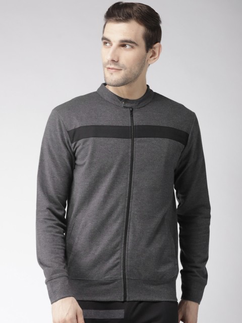 

Hubberholme Men Charcoal Grey Solid Sweatshirt