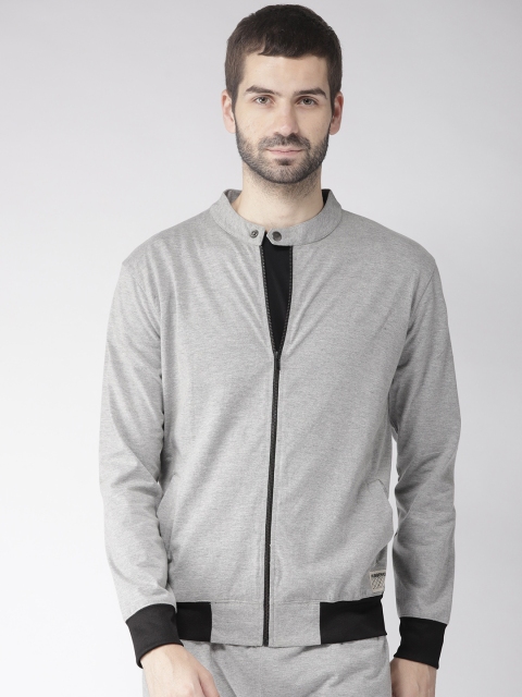 

Hubberholme Men Grey Melange Solid Sweatshirt