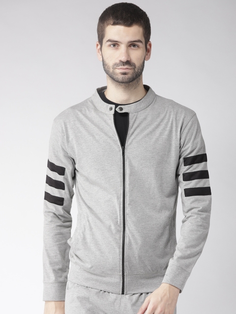 

Hubberholme Men Grey Melange Solid Sweatshirt