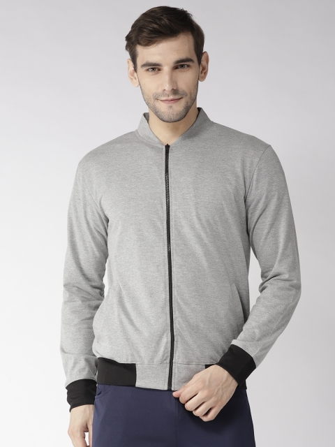 

Hubberholme Men Grey Melange Solid Sporty Jacket