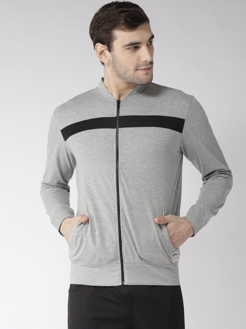 

Hubberholme Men Grey Melange Solid Sporty Jacket