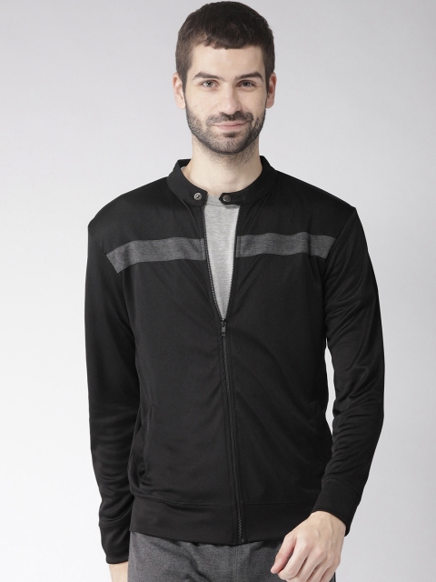 

Hubberholme Men Black Solid Sporty Jacket