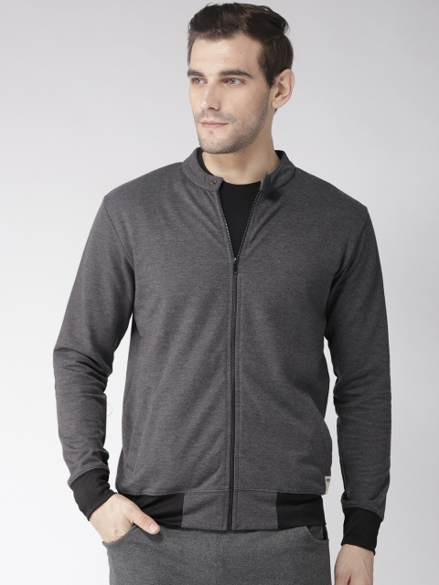 

Hubberholme Men Charcoal Grey Solid Sweatshirt