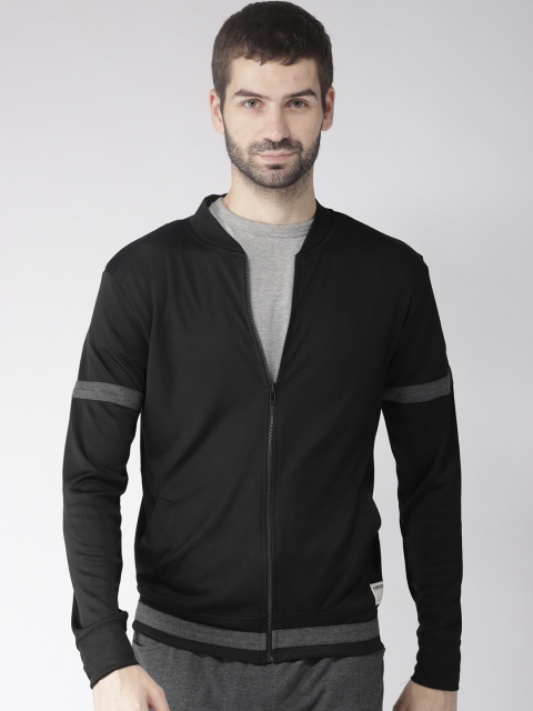 

Hubberholme Men Black Solid Sporty Jacket