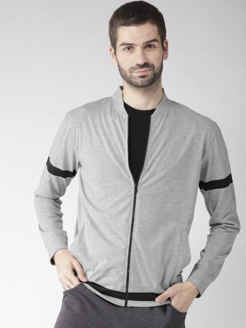 

Hubberholme Men Grey Melange Solid Sweatshirt