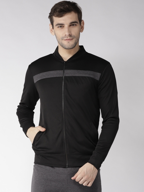 

Hubberholme Men Black Solid Sporty Jacket