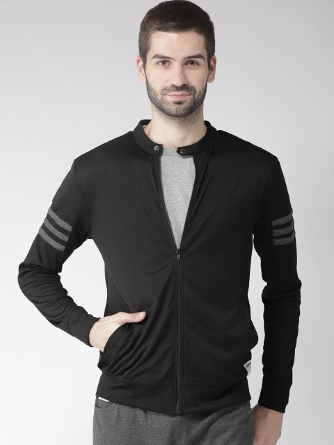 

Hubberholme Men Black Solid Sporty Jacket