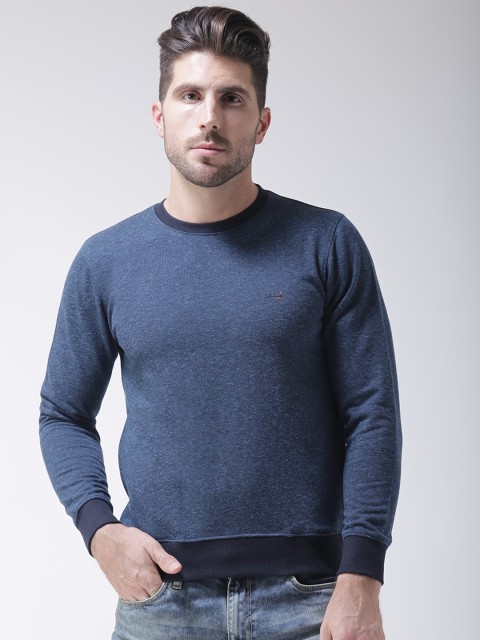 

Okane Men Navy Blue Solid Sweatshirt