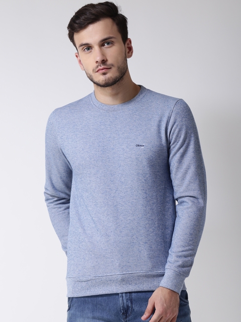 

Okane Men Blue Solid Sweatshirt