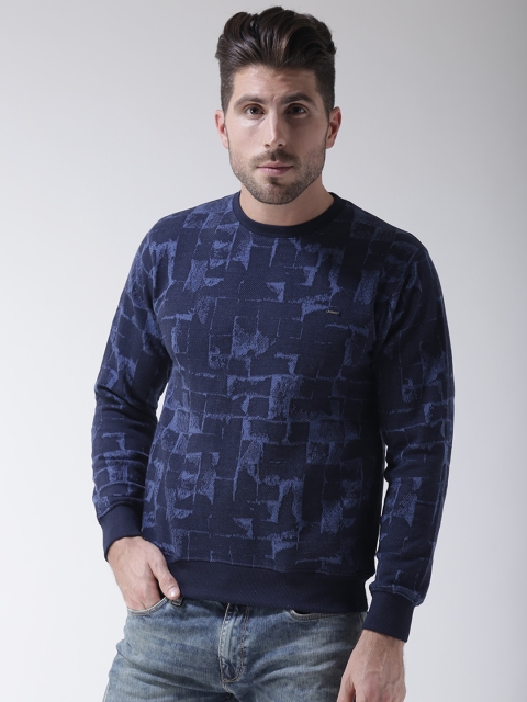 

Okane Men Navy Blue Printed Sweatshirt