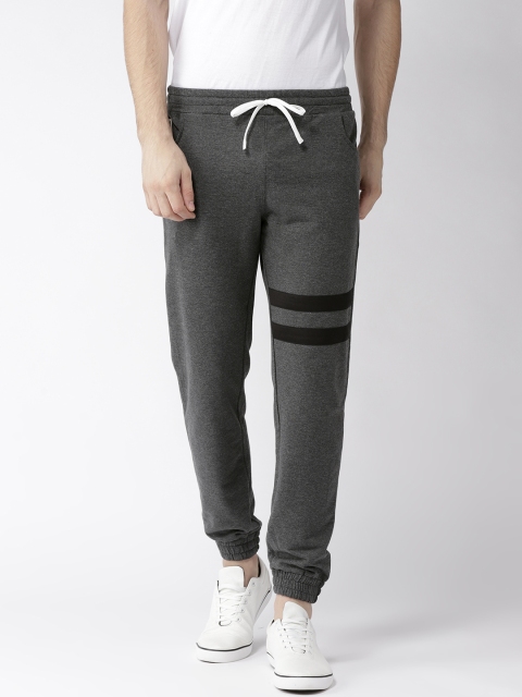 

Hubberholme Men Charcoal Grey Striped Detail Joggers