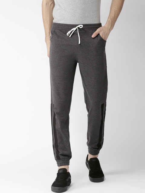 

Hubberholme Men Charcoal Grey Striped Detail Slim Fit Joggers