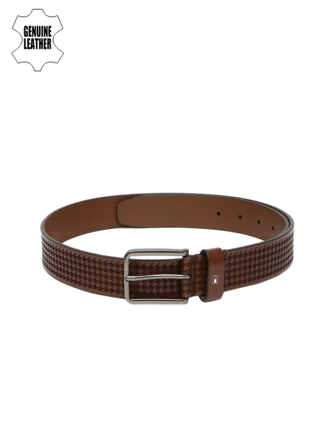 

Tommy Hilfiger Men Tan Brown Textured Leather Belt