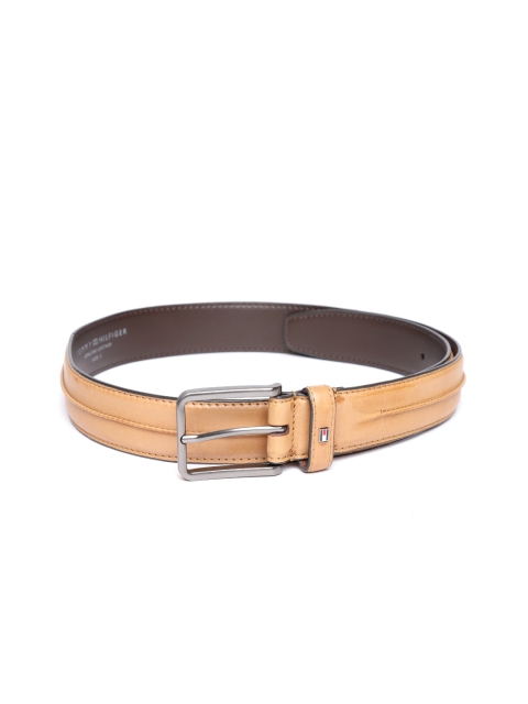 

Tommy Hilfiger Men Tan Brown Striped Leather Belt