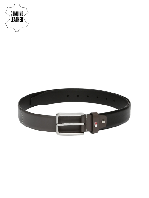 

Tommy Hilfiger Men Black & Grey Colourblocked Leather Belt