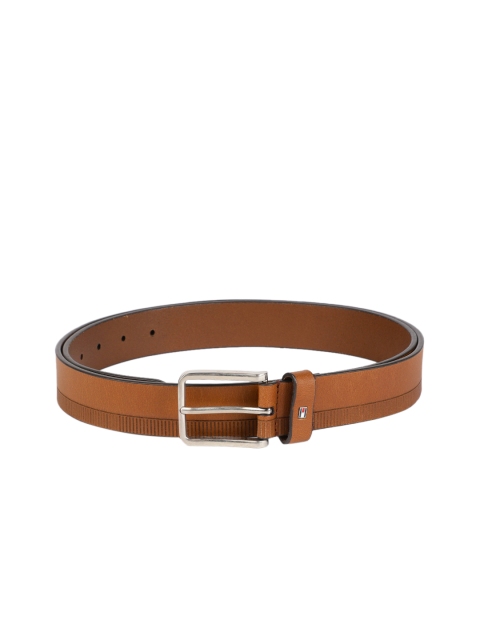 

Tommy Hilfiger Men Tan Brown Textured Leather Belt
