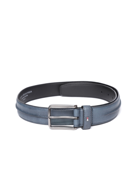 

Tommy Hilfiger Men Navy Blue Striped Leather Belt