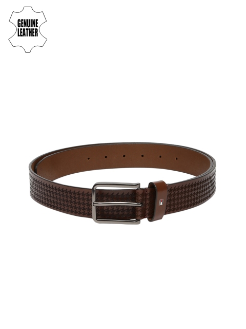 

Tommy Hilfiger Men Tan Brown Textured Leather Belt