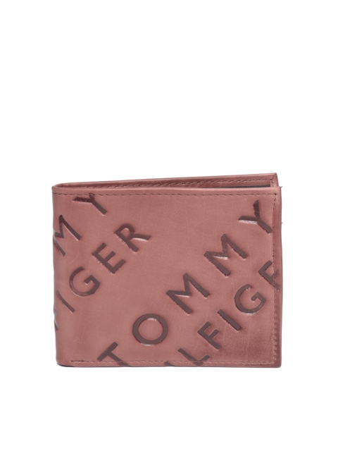 

Tommy Hilfiger Men Burgundy Textured Leather Two Fold Wallet