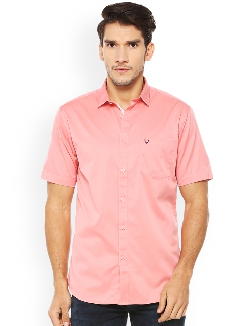 

Allen Solly Men Pink Slim Fit Solid Casual Shirt