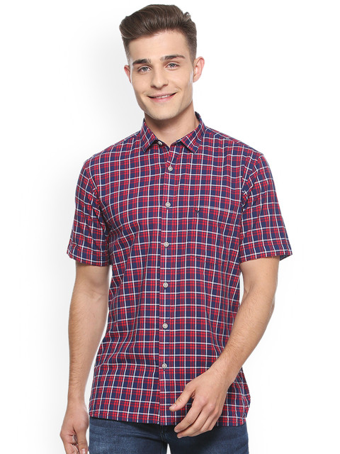 

Allen Solly Men Blue & Red Slim Fit Checked Casual Shirt