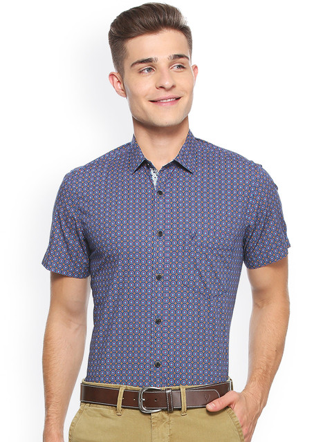 

Allen Solly Men Blue Slim Fit Printed Casual Shirt