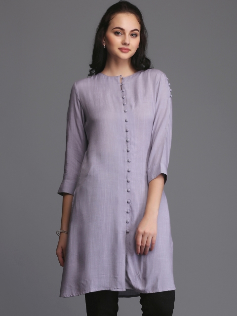 

Eavan Lavender Front-Open Tunic