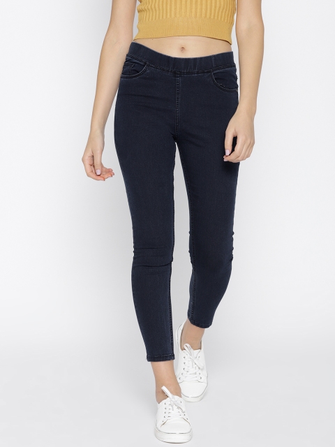 

Monte Carlo Women Navy Low-Rise Skinny Fit Cropped Jeggings, Navy blue