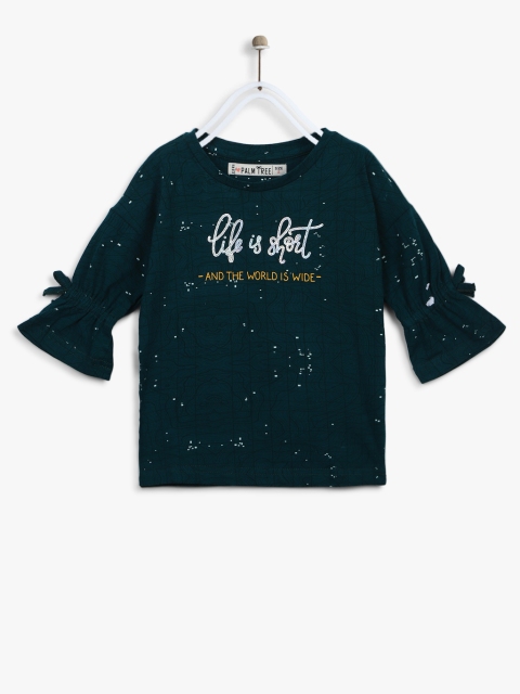 

Palm Tree Girls Blue Printed Top