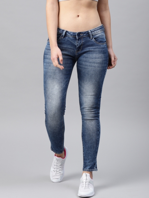 

HRX by Hrithik Roshan Women Blue Slim Fit Mid-Rise Clean Look Stretchable Jeans