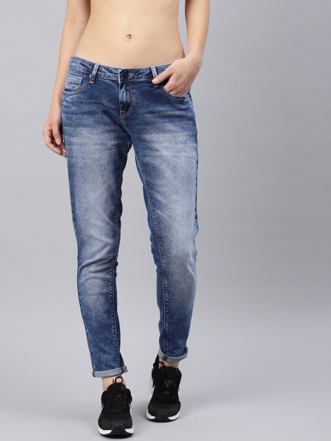

HRX by Hrithik Roshan Women Blue Slim Fit Mid-Rise Clean Look Stretchable Jeans