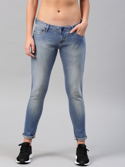 

HRX by Hrithik Roshan Women Blue Slim Fit Mid-Rise Clean Look Stretchable Jeans
