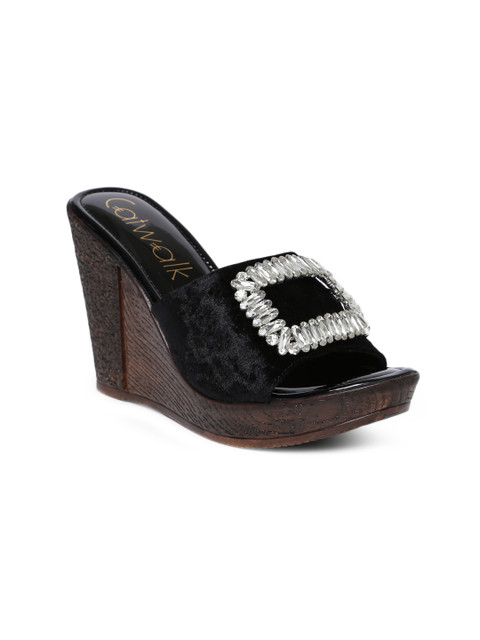 

Catwalk Women Black Solid Embellished Sandals