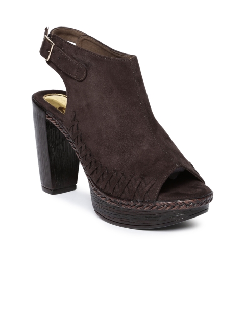 

Catwalk Women Brown Solid Peep Toe Heels