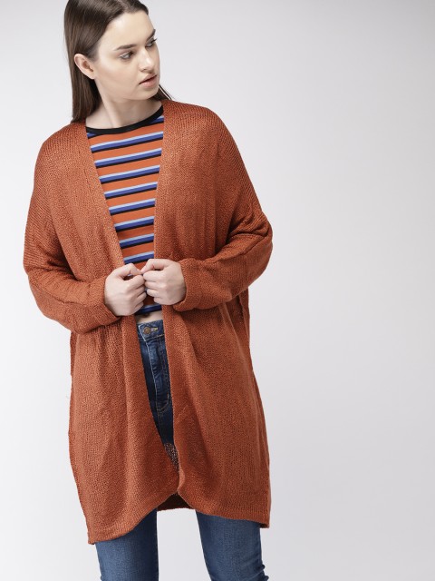 

FOREVER 21 Women Rust Solid Front-Open