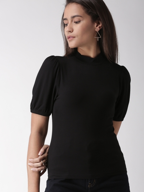 

FOREVER 21 Women Black Solid Top