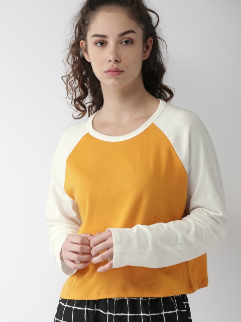 

FOREVER 21 Women Mustard Yellow Solid Top