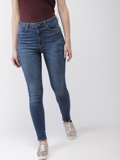 

FOREVER 21 Women Blue Skinny Fit High-Rise Clean Look Stretchable Jeans