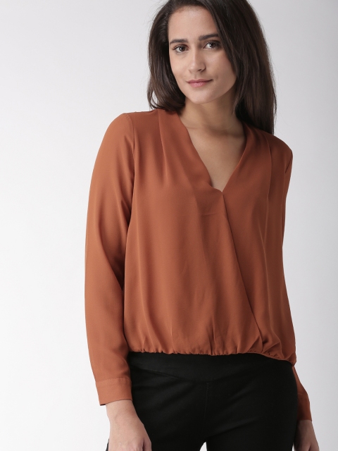 

FOREVER 21 Women Brown Solid Top