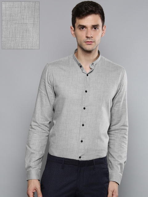 

Louis Philippe Ath.Work Men Grey Super Slim Fit Solid Smart Casual Shirt