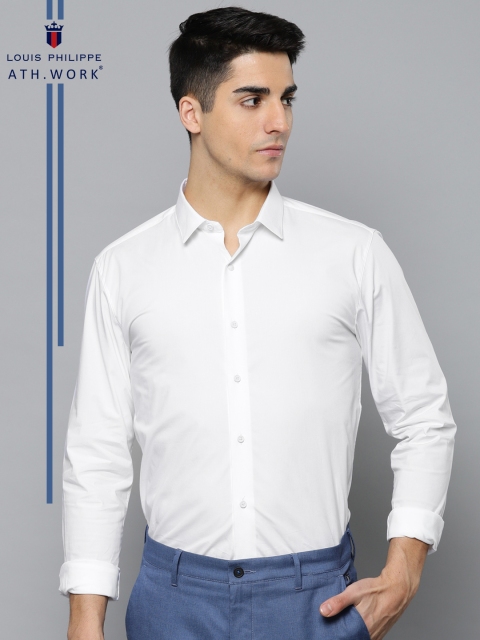 

Louis Philippe Ath.Work Men White Super Slim Fit Solid Smart Casual Shirt