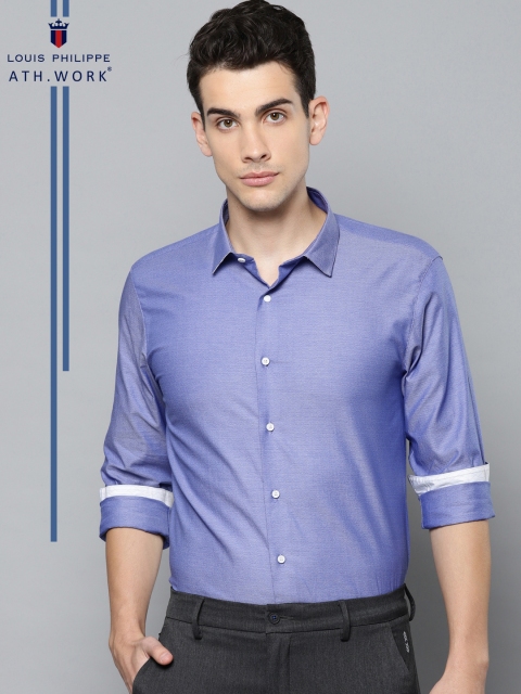 

Louis Philippe Ath.Work Men Purple Slim Fit Solid Smart Casual Shirt